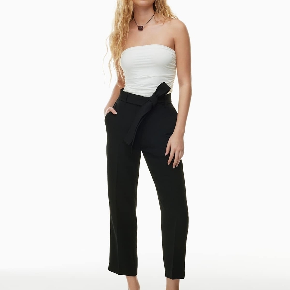 Aritzia Wilfred Pants —Tie Front Pant

High-waisted belted crepe pants 00
